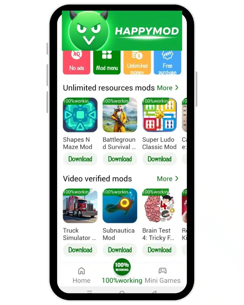 100% Working Mod Apps in HappyMod