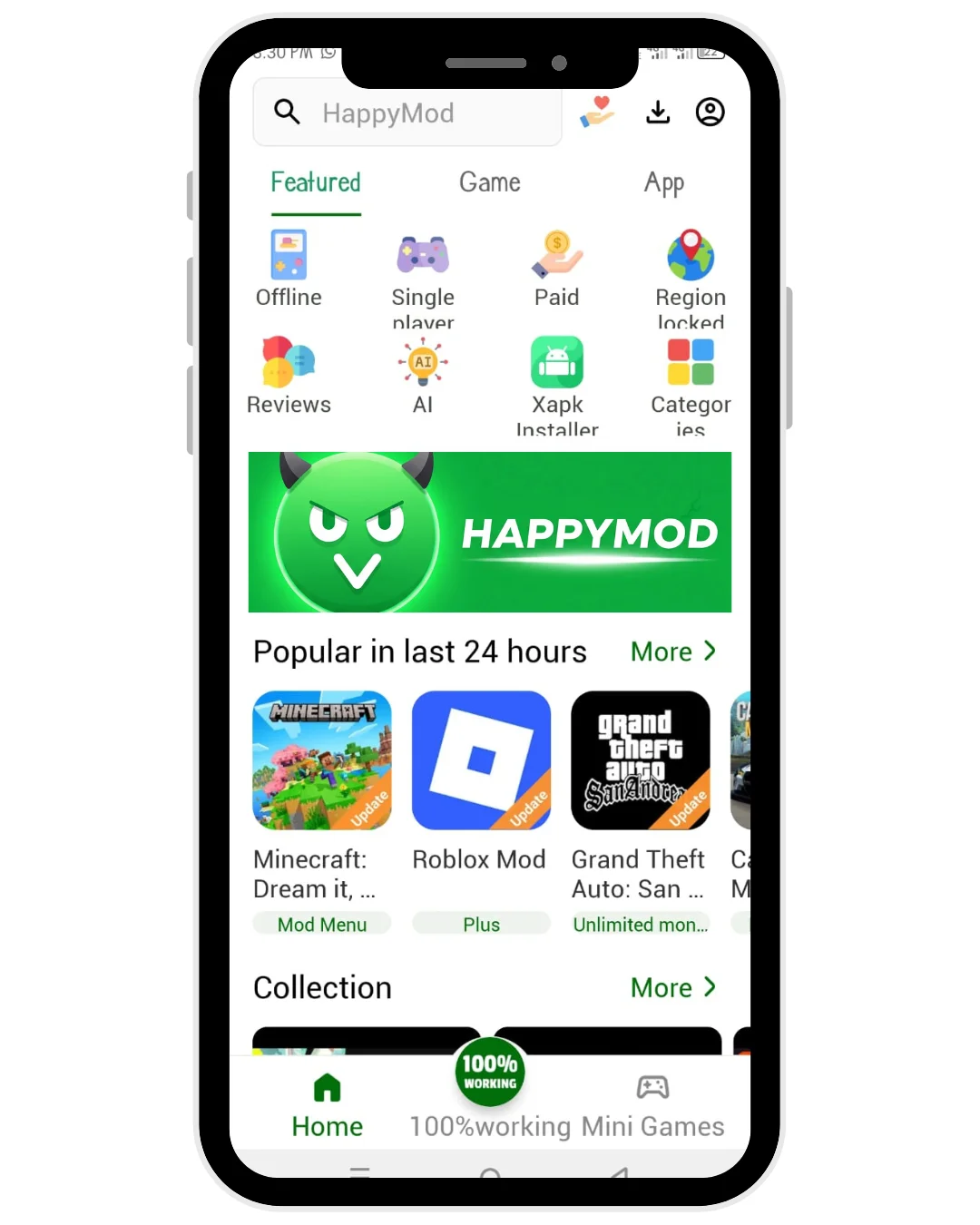 HappyMod Homepage Screenshot