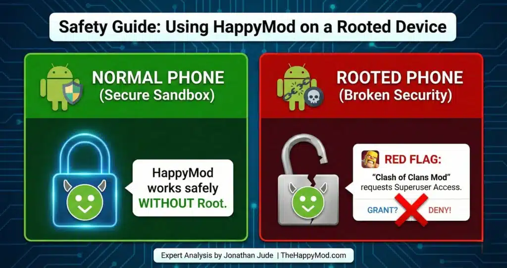 Safety Guide Using HappyMod on a Rooted Device