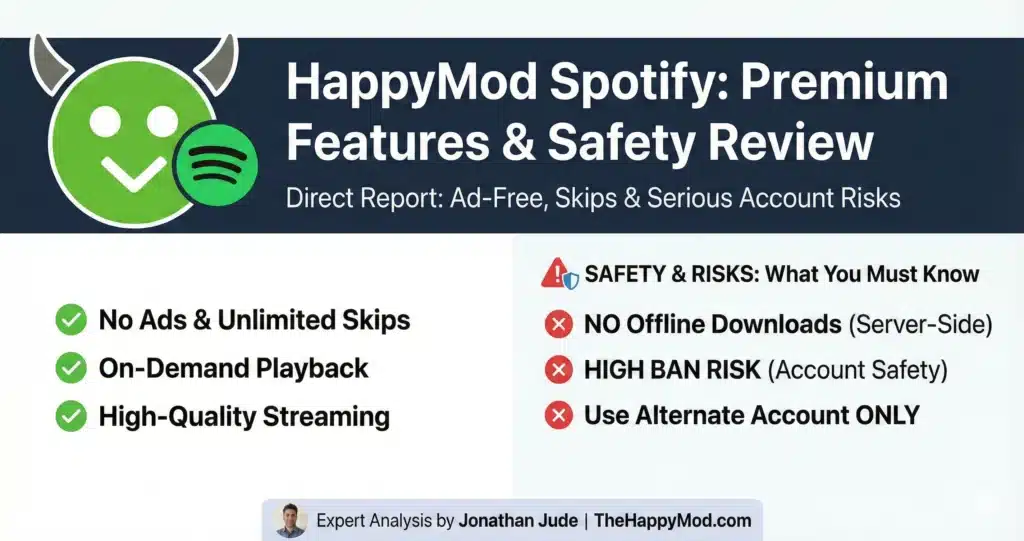 HappyMod Spotify Premium Features & Safety Review