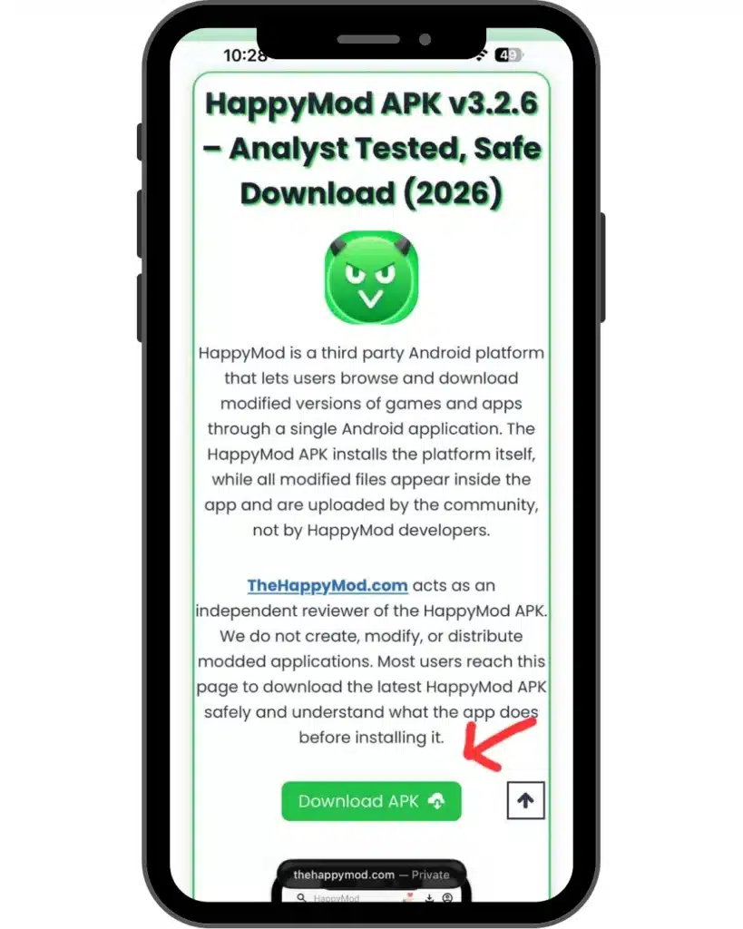 Download Button for HappyMod APK
