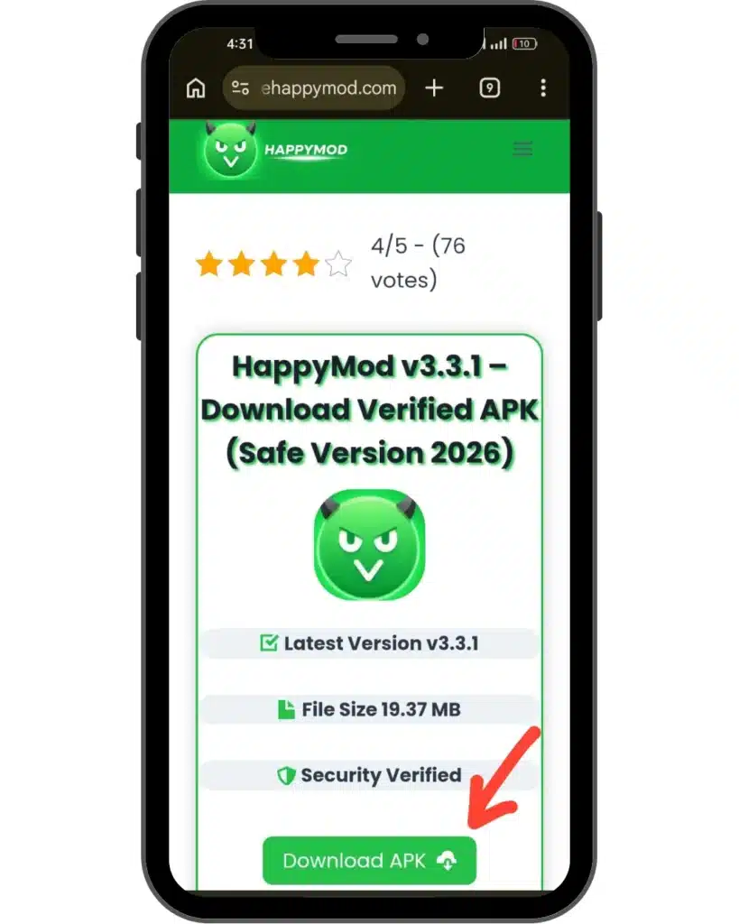 Download Button for HappyMod APK