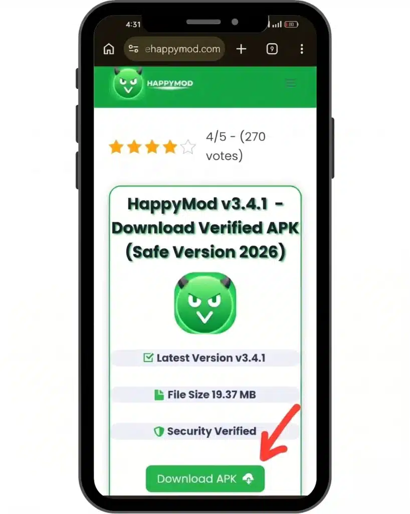 Download Button for HappyMod APK